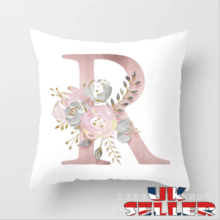 New UK LETTER POLYESTER CUSHION COVER PILLOW CASE WAIST THROW HOME SOFA DECOR