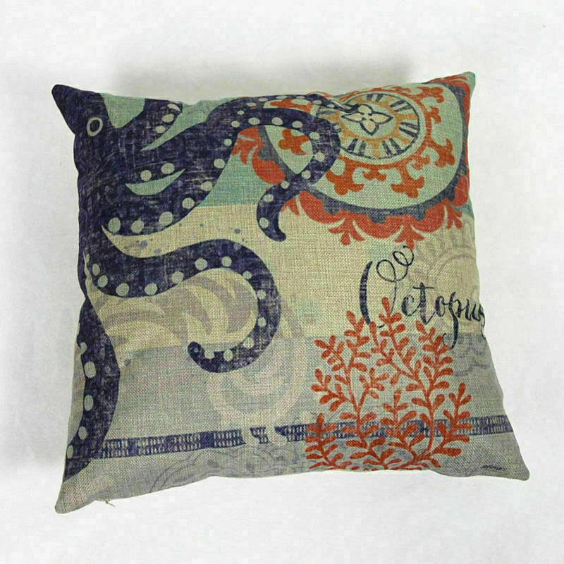 Covers Cushion pillowcases Sofa Animal Ocean Cotton Sea Beach pillow Style