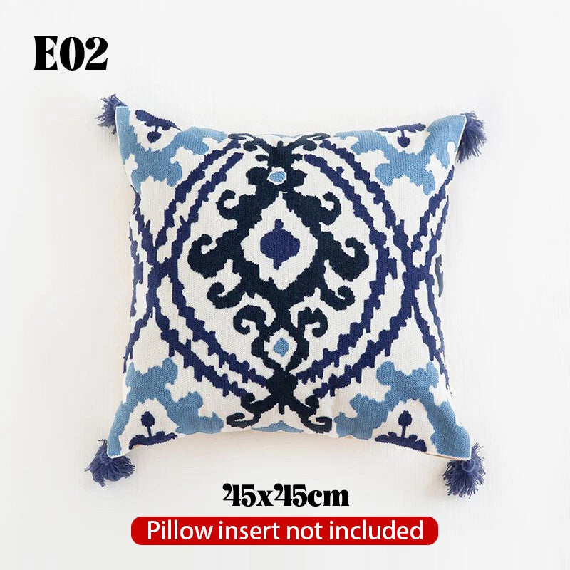Bohemian Throw Pillowcase Cotton Embroidery Sofa Cushion Cover Decor Vintage