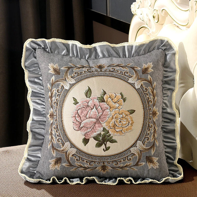22x22in Jacquard Chenille Farbic Throw Pillow Covers Sofa Bed Cushion Cover Case