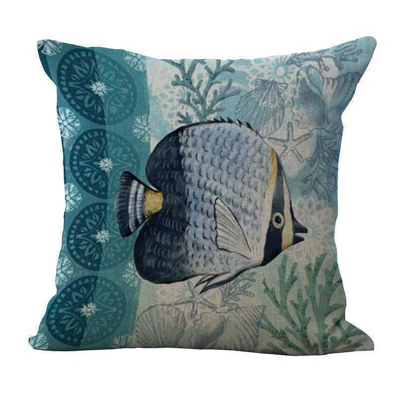 Covers Cushion pillowcases Sofa Animal Ocean Cotton Sea Beach pillow Style