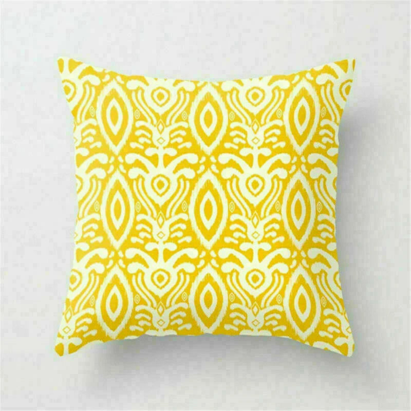 Yellow Pillow Case Sofa Car Cover Cushion Decor Waist Throw Home