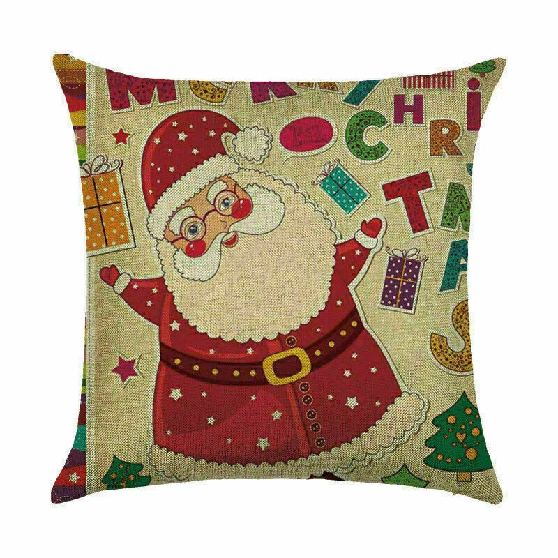 Pillow Christmas Case Sofa Car Throw Home Cover Cushion Decor Santa