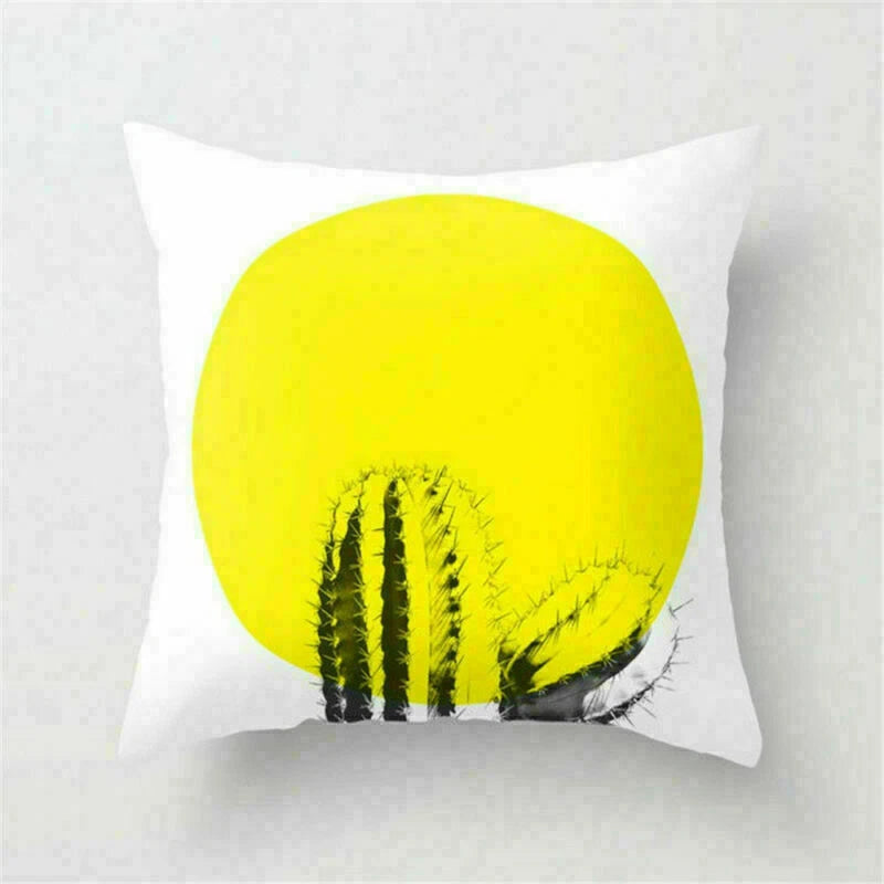 Yellow Pillow Case Sofa Car Cover Cushion Decor Waist Throw Home