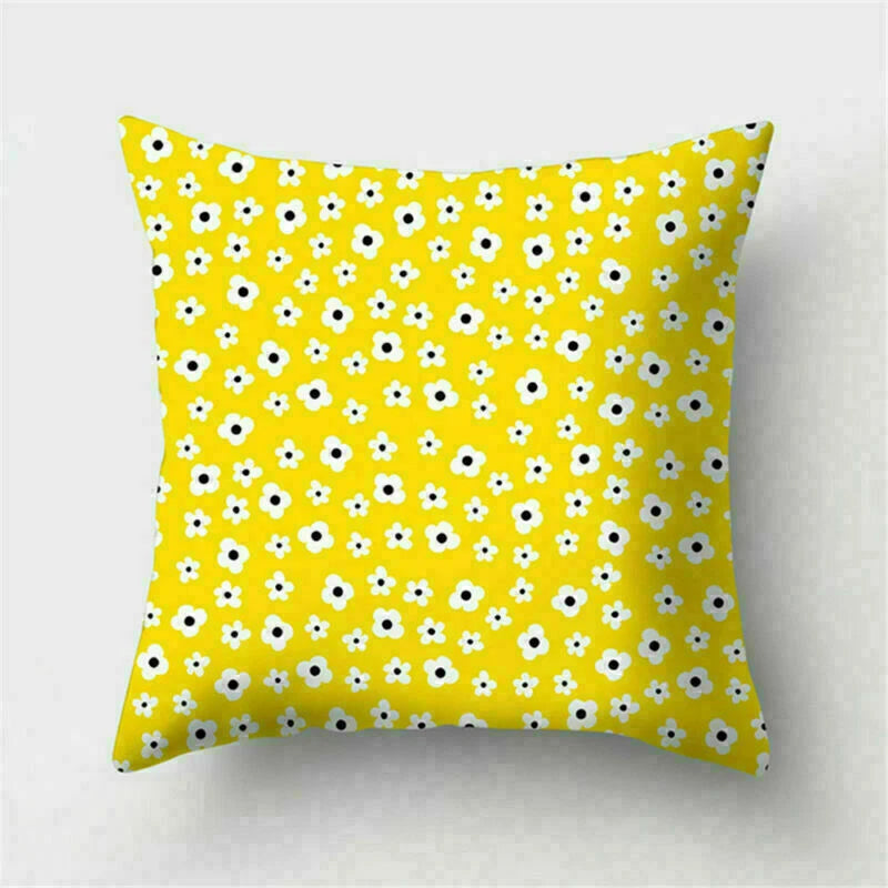 Yellow Pillow Case Sofa Car Cover Cushion Decor Waist Throw Home