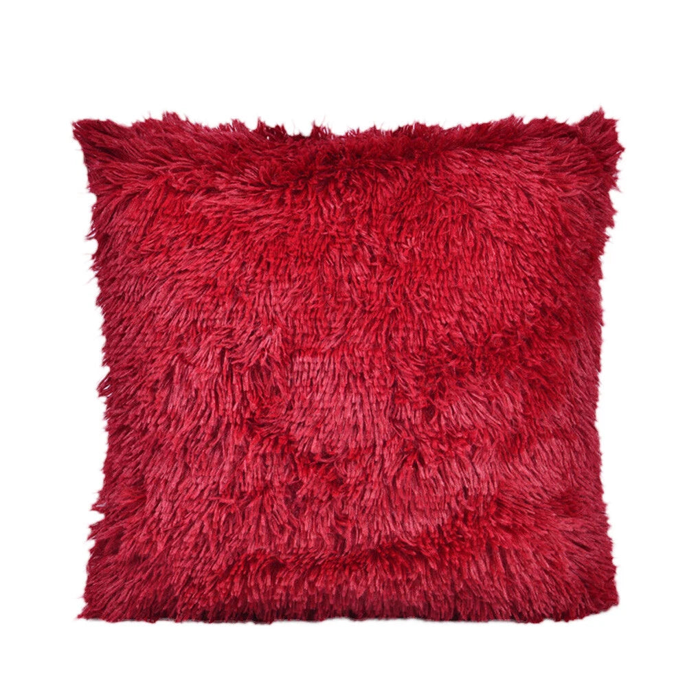 Soft Velvet Solid Cushion Cover Home Office Bed Sofa Car Throw Pillow Case 17’’