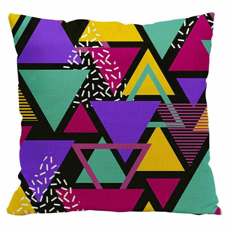 Cover Case Waist Pillow Cushion Home Geometric Sofa Triangle Decor