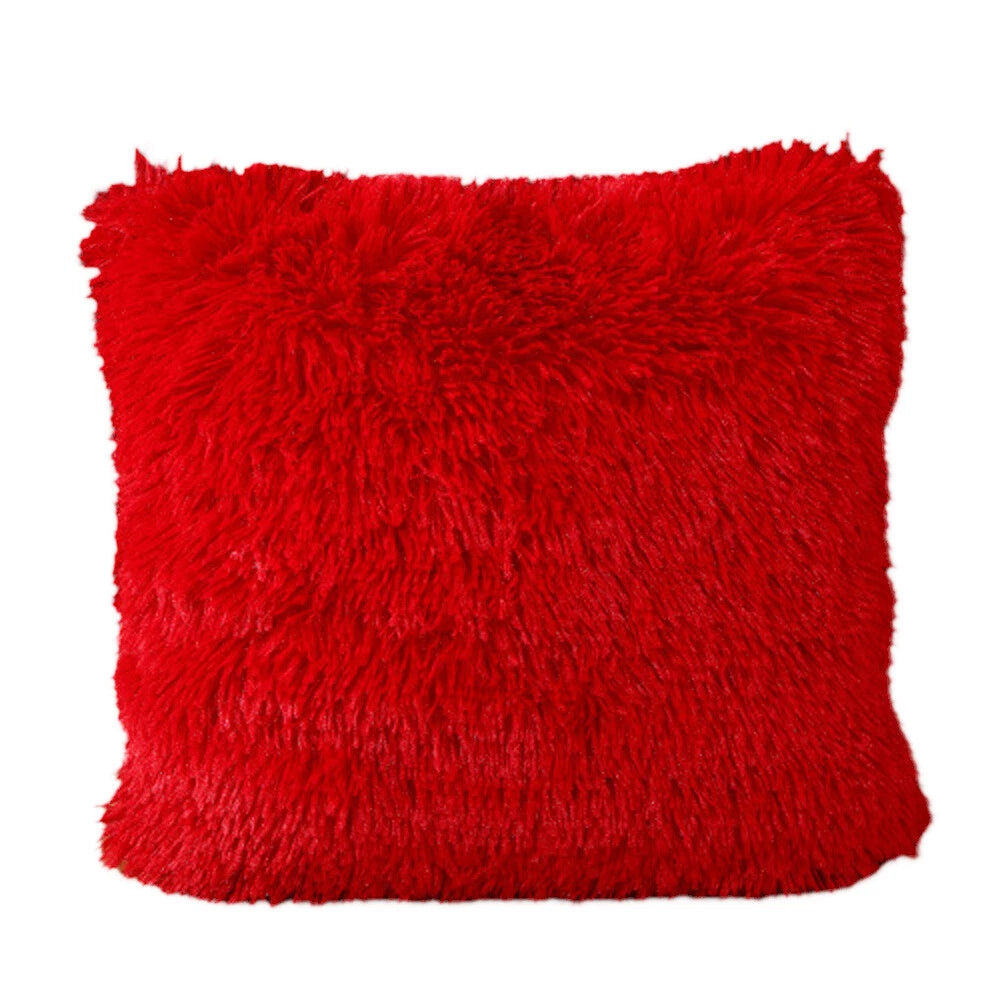 Soft Velvet Solid Cushion Cover Home Office Bed Sofa Car Throw Pillow Case 17’’
