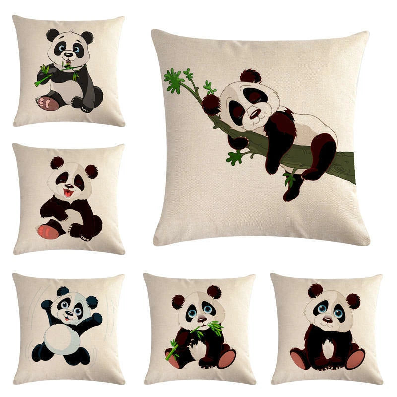 Panda '' Pillow Case Sofa Waist Throw Cushion Cover Home Decor