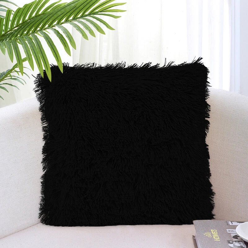 40CM x 40CM Fluffy Faux Soft Plush Pillow Case Cover Cushion Home Bed Sofa Decor