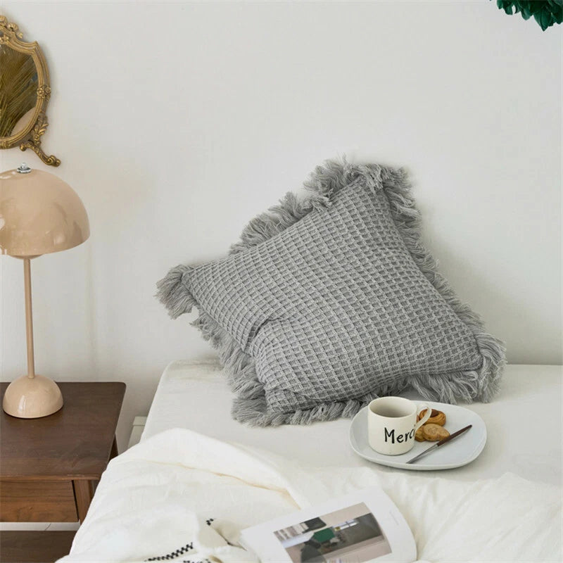 Square Knitted Pillowcase Sofa Bed Throw Waist Cushion Covers Chair Office Decor