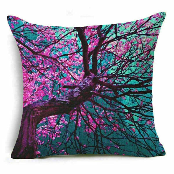 Throw Pillow Fashion Flower Tree  Case Sofa Home Cover Cushion Decor