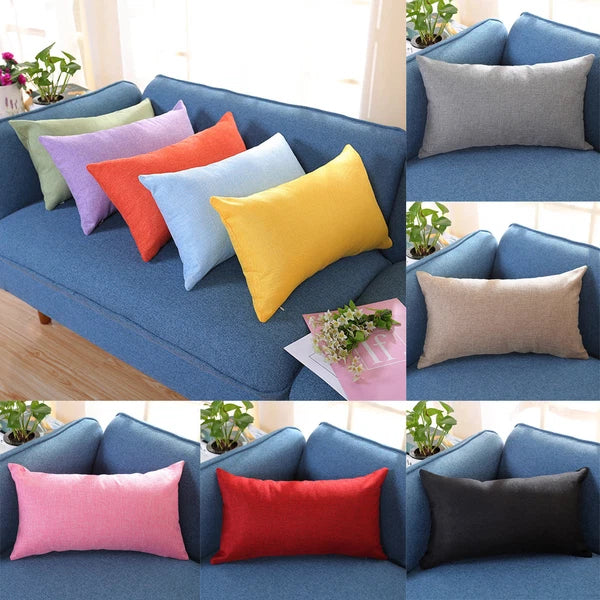 Rectangle Cushion Cover Silk Throw Pillow Case Sofa Car Bed Pillowcase  House