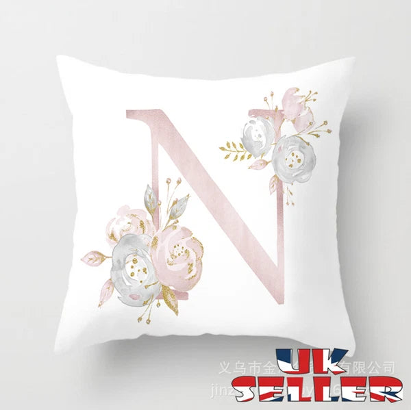 New UK LETTER POLYESTER CUSHION COVER PILLOW CASE WAIST THROW HOME SOFA DECOR