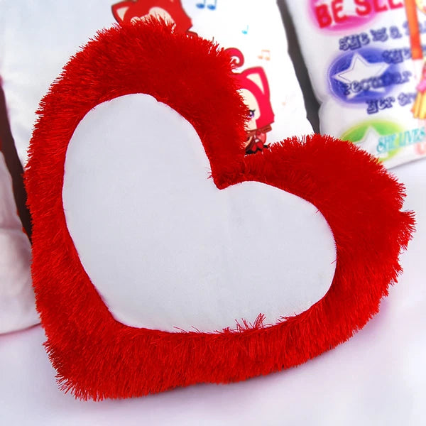 10Pcs Sublimation Blank Pillow Cases Plush Cushion Cover Home Sofa Decor Heart