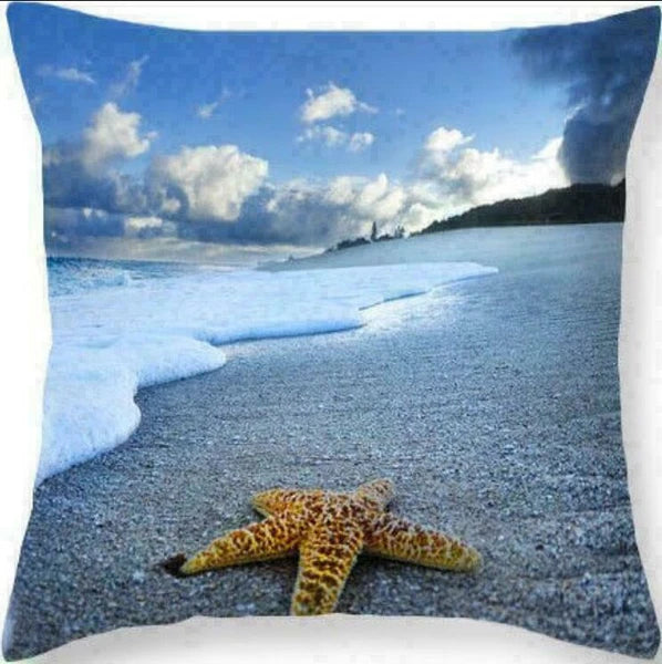 Decor Cushion Seaside Sofa Cover Cover Scenery Beautiful Pillow Pillow Home Case