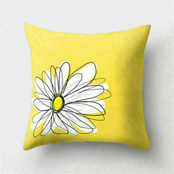 Yellow Pillow Case Sofa Car Cover Cushion Decor Waist Throw Home