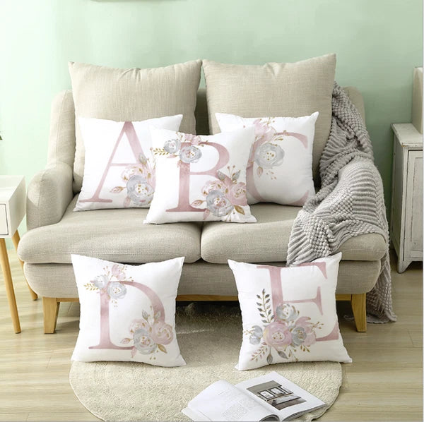 New UK LETTER POLYESTER CUSHION COVER PILLOW CASE WAIST THROW HOME SOFA DECOR