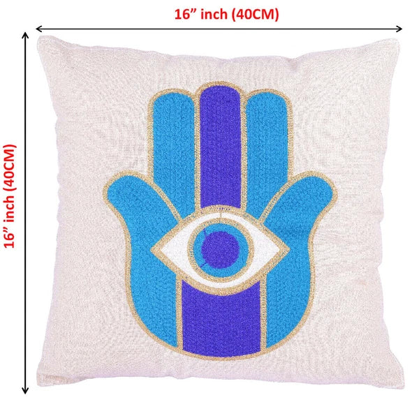Indian Suzani Evil Eye Hamsa Embroidery Cushion Covers Bed Sofa Pillow Case 40CM
