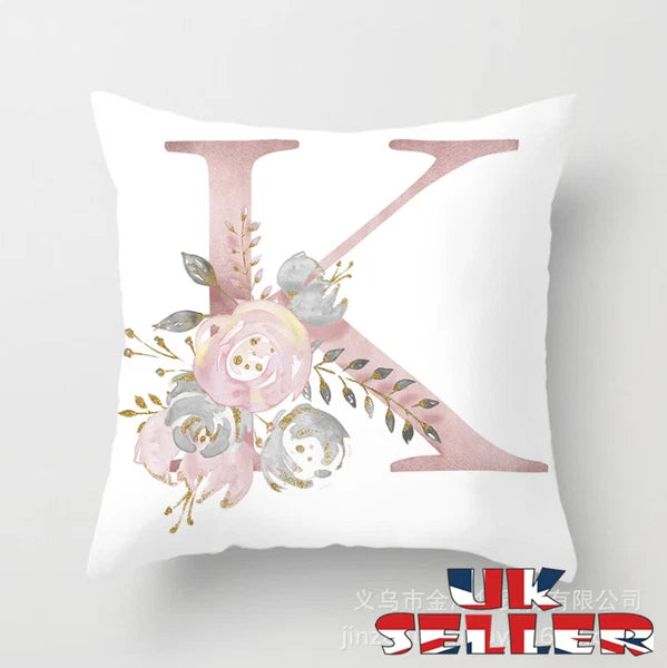 New UK LETTER POLYESTER CUSHION COVER PILLOW CASE WAIST THROW HOME SOFA DECOR