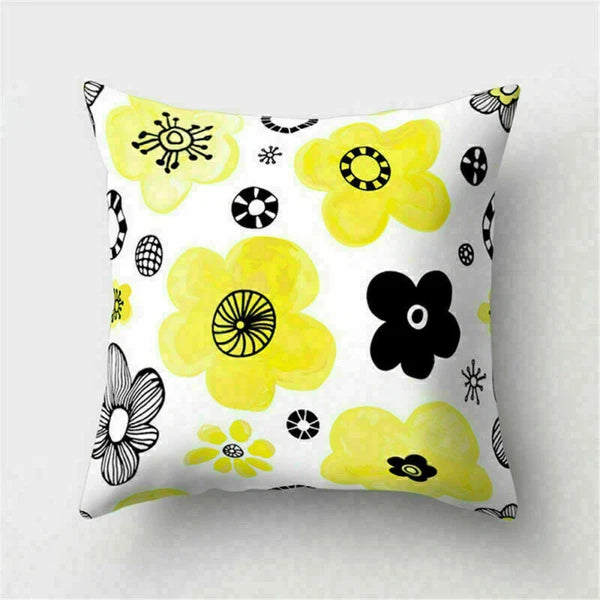 Yellow Pillow Case Sofa Car Cover Cushion Decor Waist Throw Home
