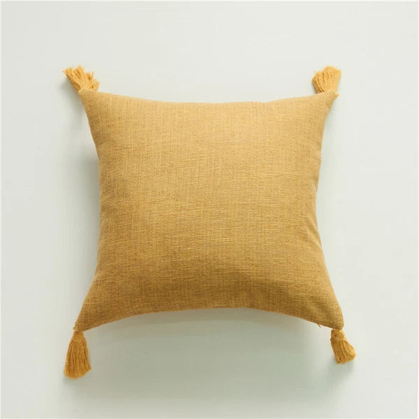 New 18" Cotton Linen With Tassels Sofa Bed Cushion Cover Pillowcase Home Decors