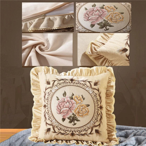 22x22in Jacquard Chenille Farbic Throw Pillow Covers Sofa Bed Cushion Cover Case