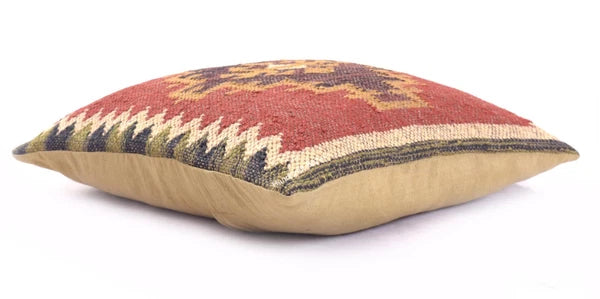 Indian Jute Cushion cover 18x18 inch Vinatge Handwoven Pillow Sham For Sofa chai