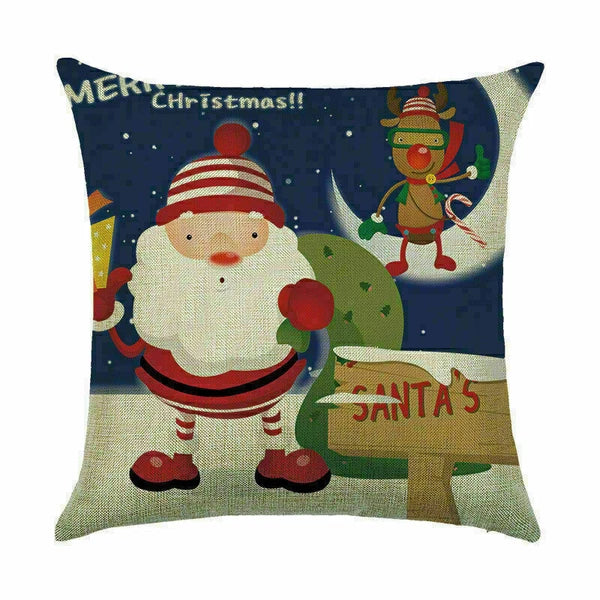 Pillow Christmas Case Sofa Car Throw Home Cover Cushion Decor Santa