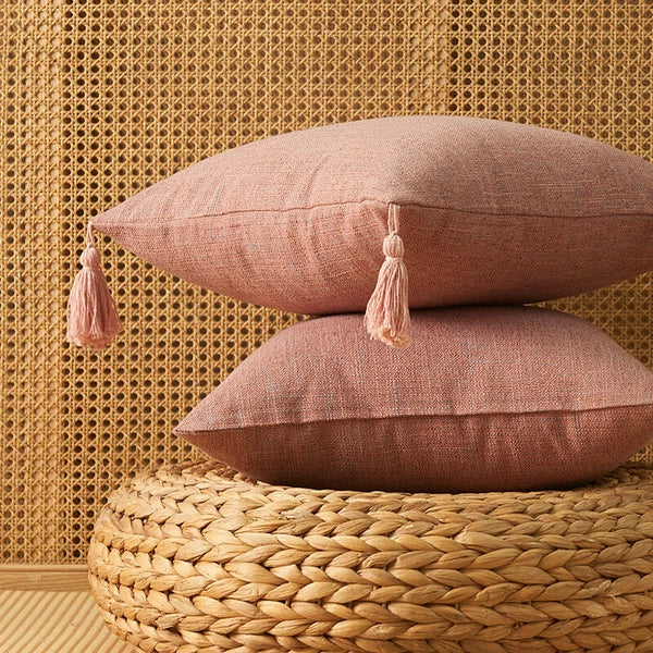 New 18" Cotton Linen With Tassels Sofa Bed Cushion Cover Pillowcase Home Decors