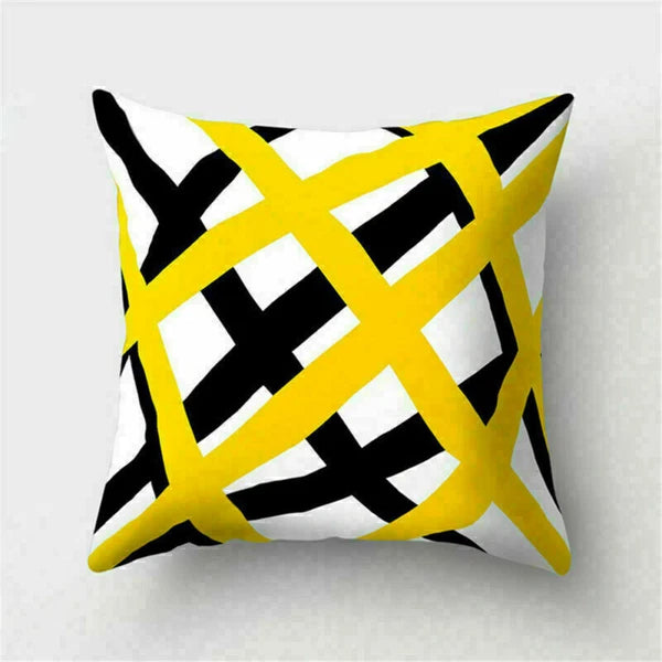 Yellow Pillow Case Sofa Car Cover Cushion Decor Waist Throw Home