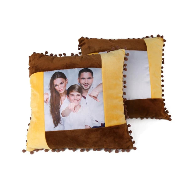10pcs Sublimation Blank Pillowcase Multicolor Plush Sofa Cushion Cover with Ball
