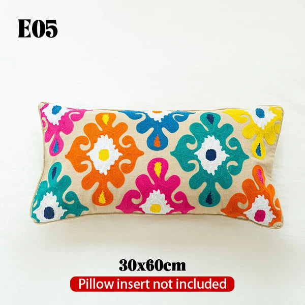 Bohemian Throw Pillowcase Cotton Embroidery Sofa Cushion Cover Decor Vintage