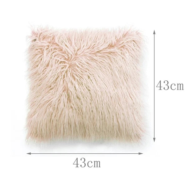 45x45cm Long Plush Fluffy Cushion Cover Home Sofa Pillow Case Pillowcase C2UK