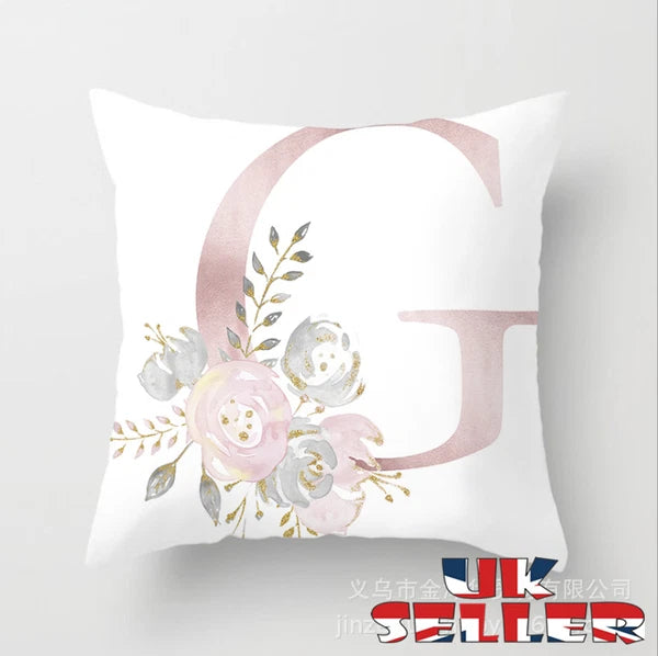 New UK LETTER POLYESTER CUSHION COVER PILLOW CASE WAIST THROW HOME SOFA DECOR