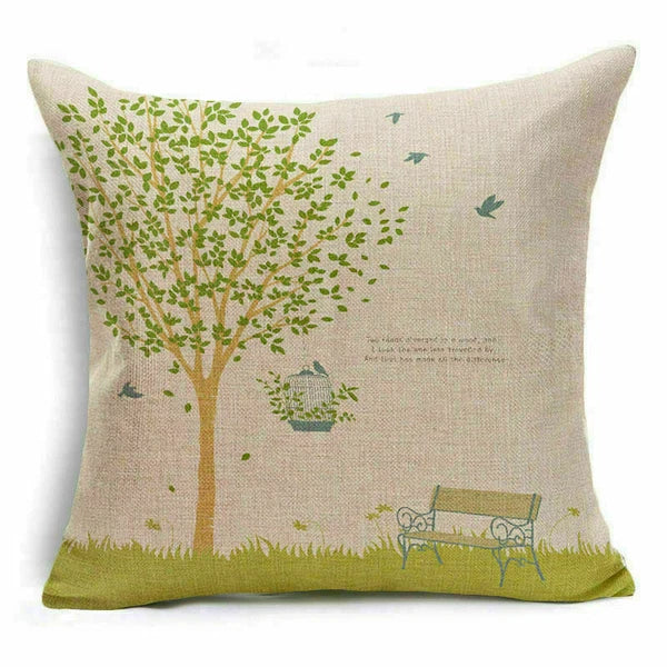 Throw Pillow Fashion Flower Tree  Case Sofa Home Cover Cushion Decor