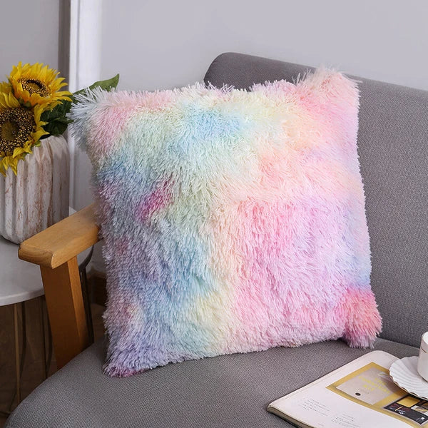 40CM x 40CM Fluffy Faux Soft Plush Pillow Case Cover Cushion Home Bed Sofa Decor