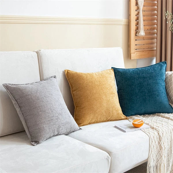 22x22in Chenille Fabric Throw Pillow Covers Sofa Bed Cushion Case Home Decor