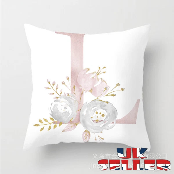 New UK LETTER POLYESTER CUSHION COVER PILLOW CASE WAIST THROW HOME SOFA DECOR