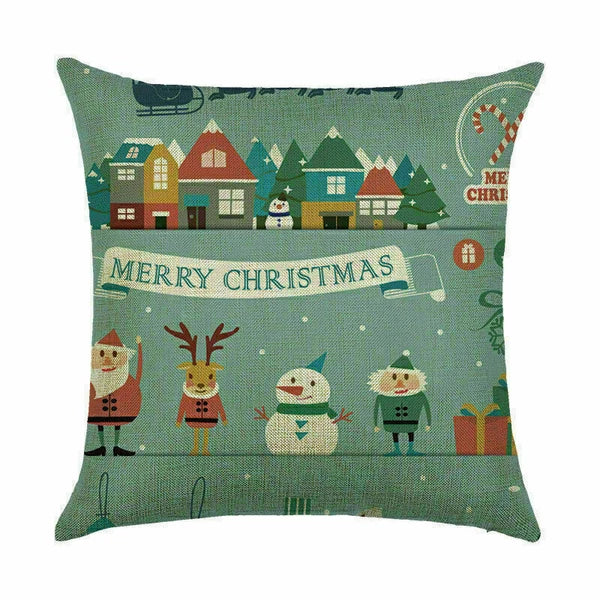 Pillow Christmas Case Sofa Car Throw Home Cover Cushion Decor Santa