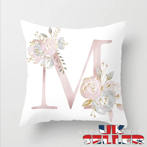New UK LETTER POLYESTER CUSHION COVER PILLOW CASE WAIST THROW HOME SOFA DECOR