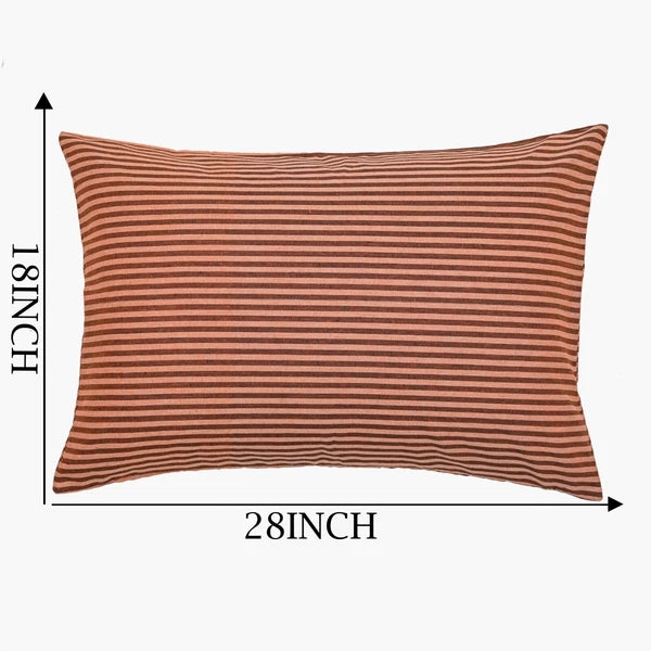 Cotton Pillow Case Cover Home Sofa Bad Decor Striped Throw Cushion Cover-18x28