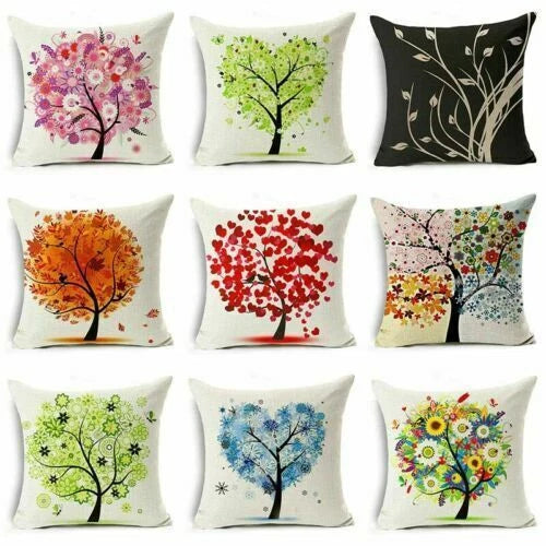 Throw Pillow Fashion Flower Tree  Case Sofa Home Cover Cushion Decor