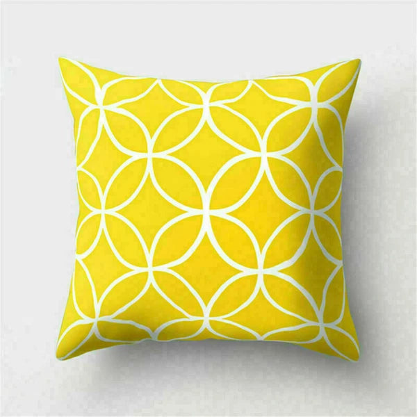 Yellow Pillow Case Sofa Car Cover Cushion Decor Waist Throw Home