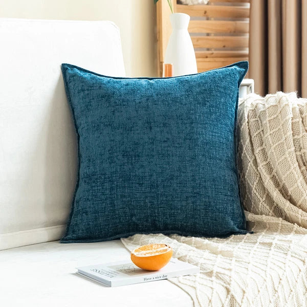 22x22in Chenille Fabric Throw Pillow Covers Sofa Bed Cushion Case Home Decor