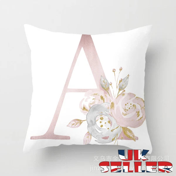 New UK LETTER POLYESTER CUSHION COVER PILLOW CASE WAIST THROW HOME SOFA DECOR