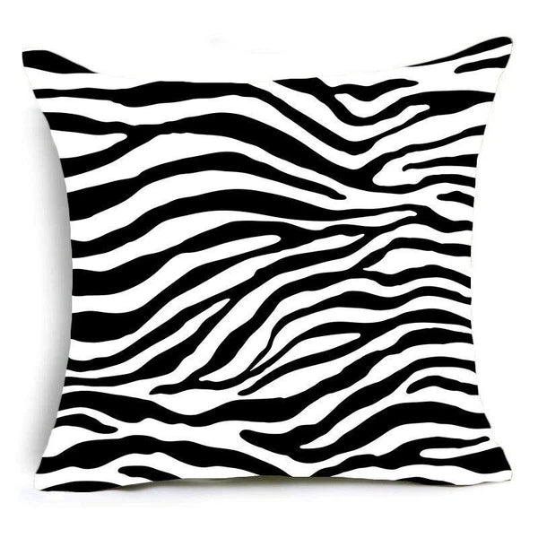 Zebra Pillow Square Fashion Cases Print Leopard Covers Animal Sofa Cushion Bed