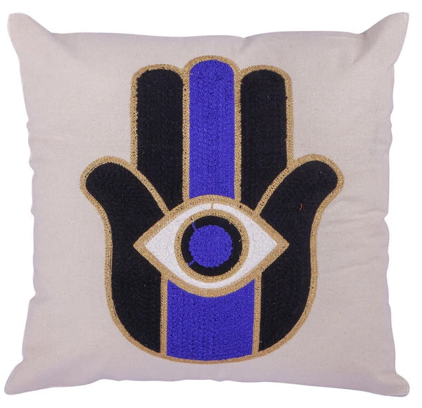 Indian Suzani Evil Eye Hamsa Embroidery Cushion Covers Bed Sofa Pillow Case 40CM