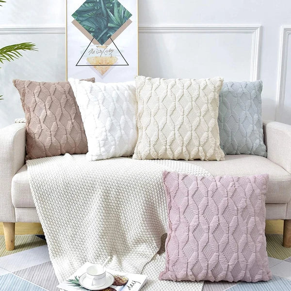 18X18"Throw Pillow Covers Corduroy Sofa Cushion Plush Decor Sofa Cushion Cove