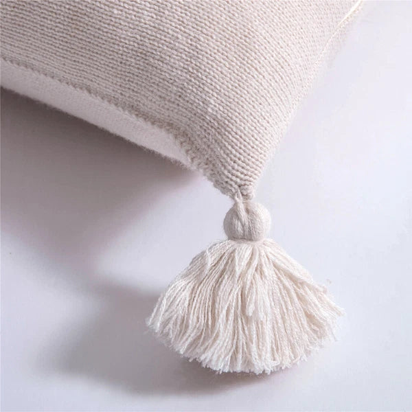 Sofa Bed Knitted Pillowcase Square Tassel Throw Waist Cushion Covers Chair Decor